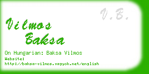 vilmos baksa business card